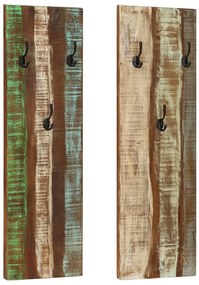 337067 vidaXL Bengaleiros parede 2 pcs 36x3x110 cm madeira recuperada maciça