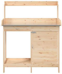 Mesa de cultivo c/ armário 110,5x45x124,5 cm abeto maciço