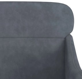 Cadeira c/ apoio de braços 63x76x80 cm veludo cinzento-escuro
