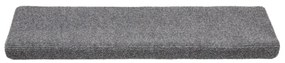 Tapetes de escada 5 pcs 65x21x4 cm agulhado cinzento-claro