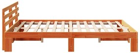 Estrutura de Cama de Madeira de Pinho Castanho Encerado