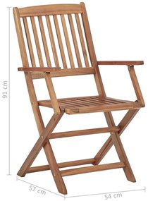Cadeiras de jardim dobráveis 2 pcs madeira acácia maciça