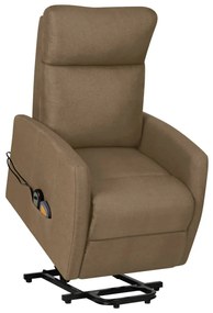 vidaXL Poltrona de massagens tecido cinzento-acastanhado