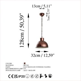 Candeeiro de Teto GMN-00001 – Cobre – 32 cm x 28 cm