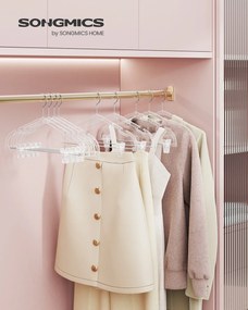 Conjunto 30 cabides para calças 40,6 x 22,5 cm com ganchos giratórios transparentes