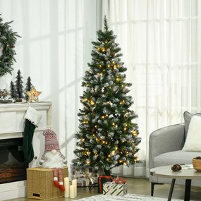 Árvore de Natal artificial iluminada com 703 ramos, 250 LED, 30 pinhas, base dobrável, altura 180 cm, Ø 80 cm, verde