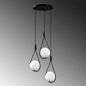 Chandelier Mudoni – Preto – Diâmetro: 46 cm; Altura: 136 cm