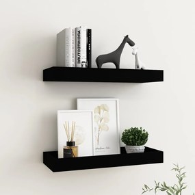 vidaXL Prateleiras de parede Loggia 2 pcs 40x15x4 cm MDF preto