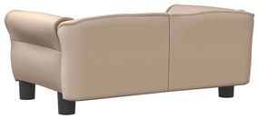 Cama para cães 70x45x30 cm couro artificial cappuccino