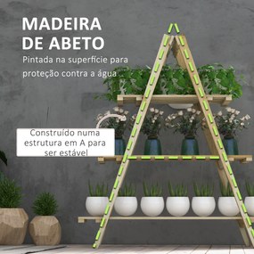 Outsunny Suporte de Madeira para Plantas Dobrável Estante Decorativo p