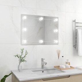 3078643 vidaXL Espelho de parede sem moldura c/ luzes LED vidro retangular