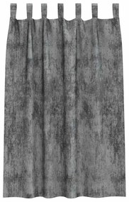 Cortinas de Veludo 2 pcs com Ilhós Cinzas 175x140 cm