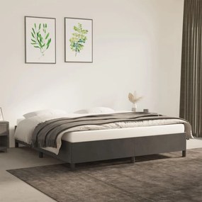 Estrutura de cama sem colchão 160x200 cm veludo cinzento-escuro
