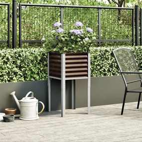 Vaso/floreira de jardim 45x45x88 cm aço castanho