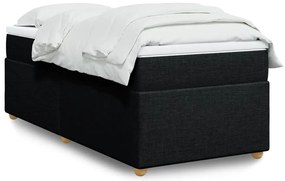 Cama com molas/colchão 90x190 cm tecido preto