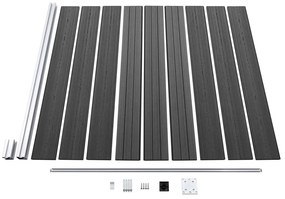 Conjunto de painel de vedação WPC 526x186 cm preto