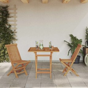 Conjunto de Jardim Dobrável de 3 Peças em Madeira de Acácia Sólida