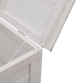 Caixa de arrumação p/ jardim 99x49,5x58,5cm abeto maciço branco