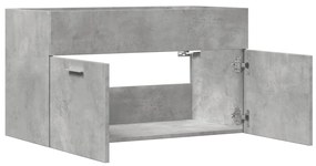 Armário lavatório 80x38,5x46 cm contraplacado cinzento cimento