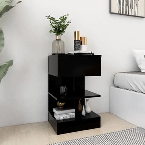 Mesa de cabeceira 40x35x65 cm derivados de madeira preto