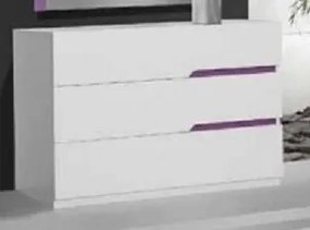 Cómoda de Quarto 3105 - Branco/Preto, lacado