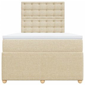 Cama boxspring com colchão 120x190 cm tecido cor creme