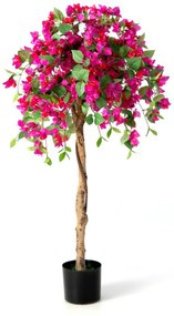 Árvore de azaléia artificial 135 cm com 312 flores 624 folhas árvore de flores falsas planta realista em vaso para mesa de escritório em casa