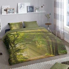 Good Morning Capa de edredão WOODS 140x200/220 cm verde