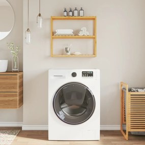 vidaXL Unidade de 3 prateleiras de parede p/ WC 60x15x54 cm bambu