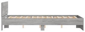 Estrutura de cama com cabeceira 120x190 cm cinzento sonoma