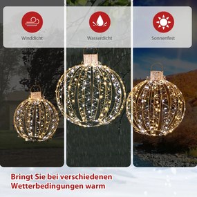 Conjunto de decorações de Natal para áreas externas, pré-iluminado, para cães, trenós e caixas de presente com 170 luzes LED quentes para pátio e quintal