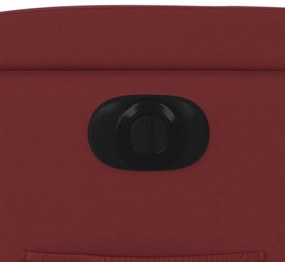 Poltrona reclinável elétrica couro artificial vermelho tinto