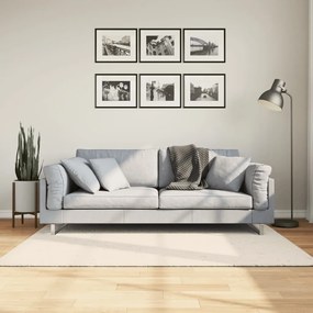 Tapete de pelo alto aspeto brilhante ISTAN 140x200cm cor creme