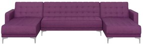 Sofá-cama em forma de U com 5 lugares em tecido violeta ABERDEEN Beliani
