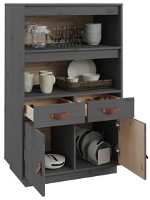 Aparador alto 67x40x108,5 cm pinho maciço cinza