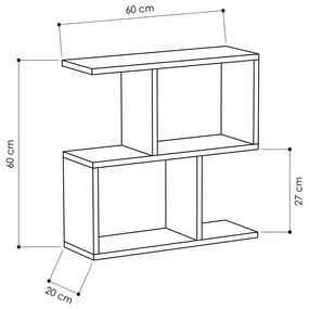 Estante City – Nogueira e Branco – 184,6 x 170 x 24,2 cm