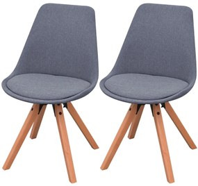 vidaXL Cadeiras de jantar 2 pcs tecido cinzento-claro