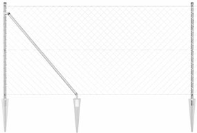vidaXL Conjunto de Postes de Cerca Prateado 10 x 1 m Aço galvanizado