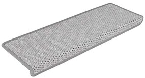 Tapetes escada adesivos aspeto sisal 30 pcs 65x21x4cm platina