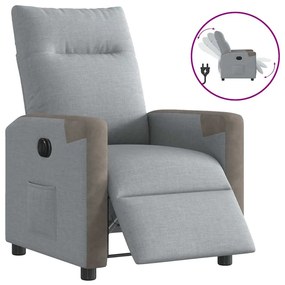 vidaXL Poltrona reclinável elétrica tecido cinzento-claro