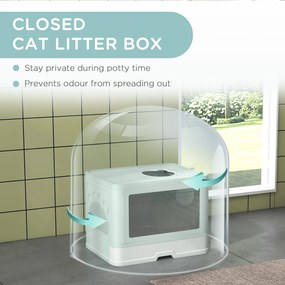 PawHut Caixa de Areia para Gatos com Saída Superior Caixa de Areia par