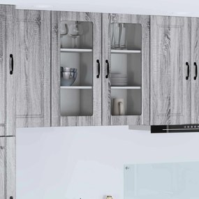 vidaXL Armário de Cozinha com porta 2 pcs Cinza Sonoma 40 x 31 x 80 cm