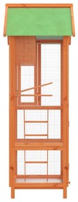 Gaiola para pássaros 60x58,5x160 cm pinho maciço castanho