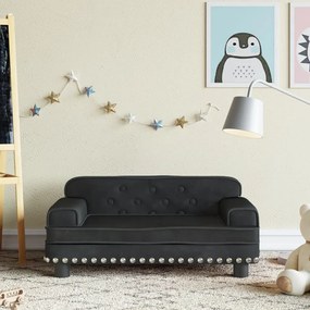 vidaXL Sofá infantil 70x45x30 cm veludo preto