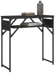 Mesa consola c/ prateleira 75x30x75 cm derivados madeira preto