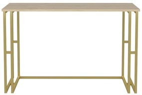 Secretária de Estudo Kane - Dourado e Carvalho - 120x60x74,8 cm