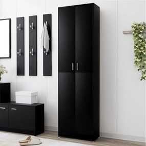 802850 vidaXL Roupeiro de corredor 55x25x189 cm contraplacado preto