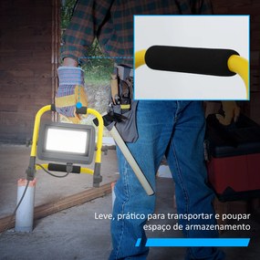 Preojetor LED Recarregável com Cabeças e Suporte Ajustáveis 50W 4250 L
