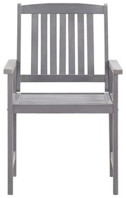 5 pcs conjunto de jantar para exterior acácia maciça cinzento
