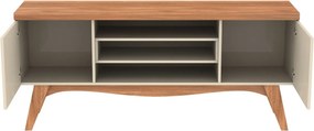 Móvel TV LIS – 160x38x70,5 cm – MDP Casca de Ovo e Coral com Portas De